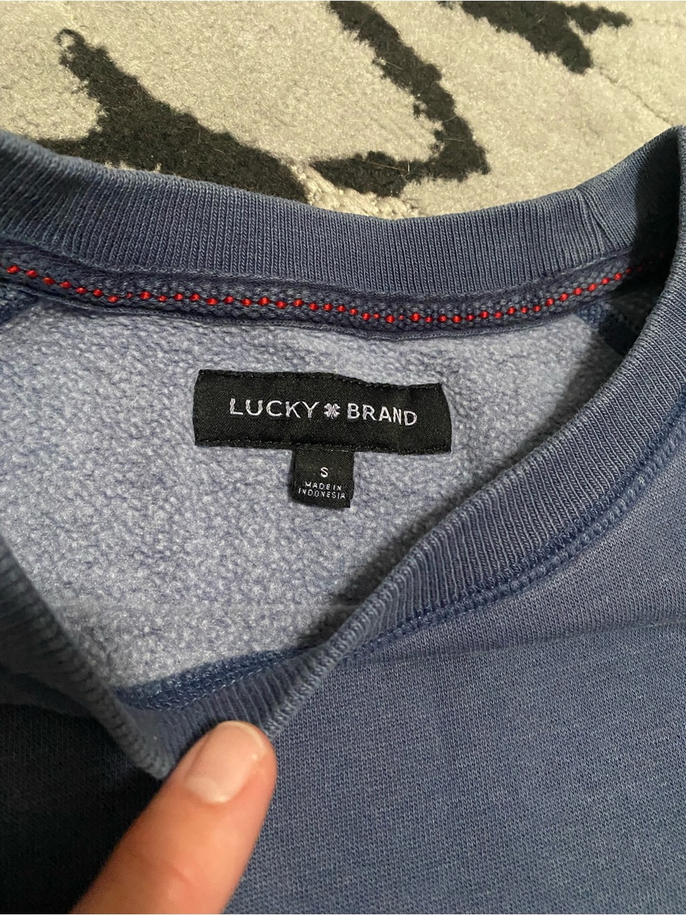 Lucky Brand Men’s Fleece Logo Raglan Crew Sweatshirt Size Small - Picture 6 of 9